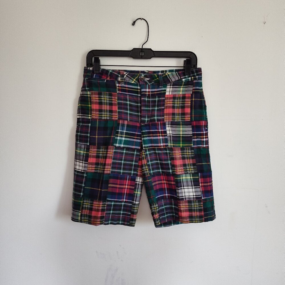 Boys SZ 16 Polo Ralph Lauren Madras Patchwork Shorts